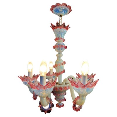 Vintage Light Blue and Pink Venetian Chandelier, 1950s-OVO-1764163