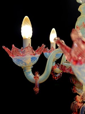 Vintage Light Blue and Pink Venetian Chandelier, 1950s-OVO-1764163