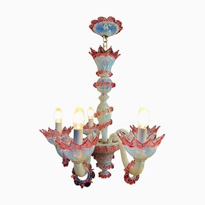 Vintage Light Blue and Pink Venetian Chandelier, 1950s-OVO-1764163