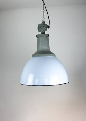 Vintage Light Blue Enamel Industrial Pendant Light from ELKO, 1960s-HGJ-738995