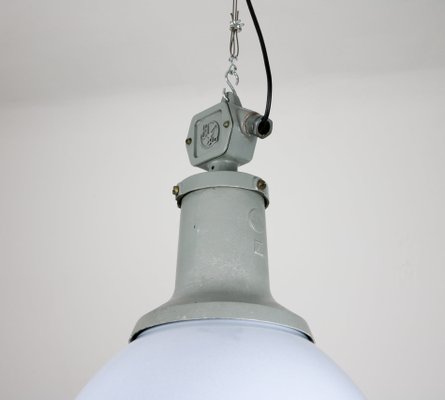 Vintage Light Blue Enamel Industrial Pendant Light from ELKO, 1960s-HGJ-738995