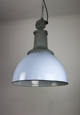 Vintage Light Blue Enamel Industrial Pendant Light from ELKO, 1960s-HGJ-738995