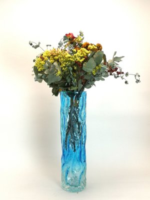 Vintage Light Blue Hand-Made Tubular Glass Vase by Vladislav Urban, 1970s-UWE-1155747