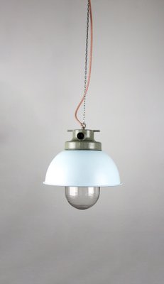 Vintage Light Blue Industrial Pendant Lamp from TEP-HGJ-739235