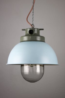 Vintage Light Blue Industrial Pendant Lamp from TEP-HGJ-739235