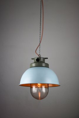 Vintage Light Blue Industrial Pendant Lamp from TEP-HGJ-739235