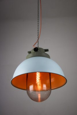 Vintage Light Blue Industrial Pendant Lamp from TEP-HGJ-739235