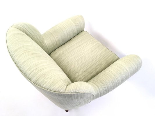 Vintage Light Green Armchairs with Wooden Structure, Italy, 1950s, Set of 2-JPQ-2018394