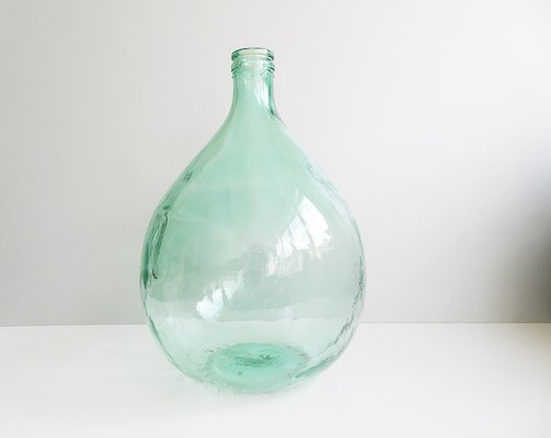 Vintage Light Green Glass Balloon Bottle, 1950s-POM-1383966