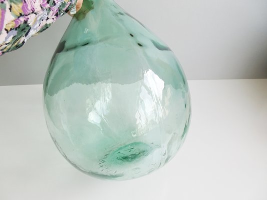 Vintage Light Green Glass Balloon Bottle, 1950s-POM-1383966