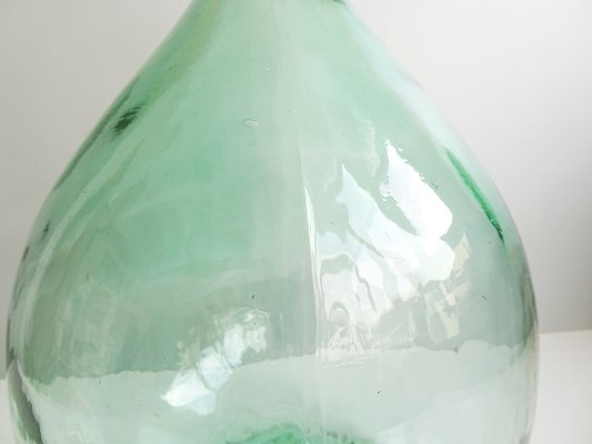 Vintage Light Green Glass Balloon Bottle, 1950s-POM-1383966