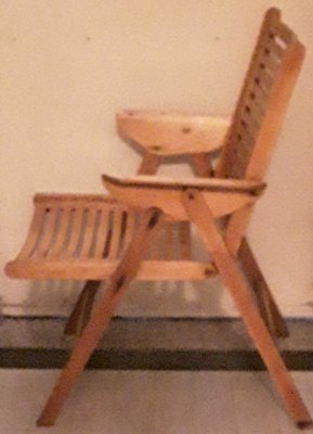 Vintage Light Plywood Folding Patio Chair, 1950s-HOI-869135