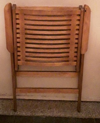 Vintage Light Plywood Folding Patio Chair, 1950s-HOI-869135