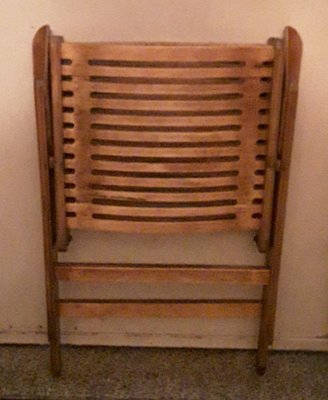 Vintage Light Plywood Folding Patio Chair, 1950s-HOI-869135