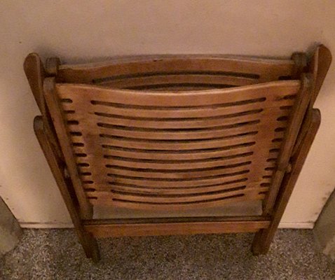 Vintage Light Plywood Folding Patio Chair, 1950s-HOI-869135