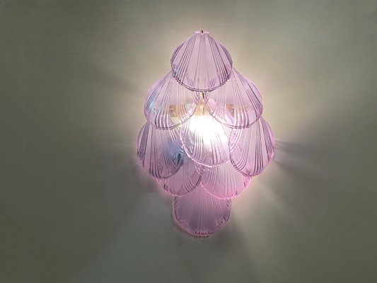 VIntage Lilac Glass Shell Sconces, 1970s, Set of 2-JJC-684172