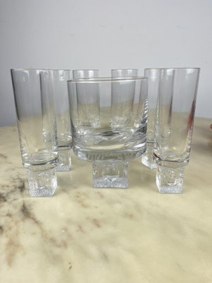 Vintage Long Drink Set in Crystal, 1970s, Set of 7-YST-1729015