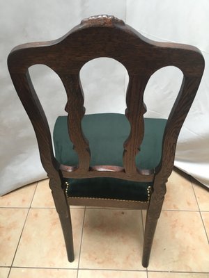 Vintage Louis XV Style Oak Dining Chairs, 1940s, Set of 6-WQQ-1020174