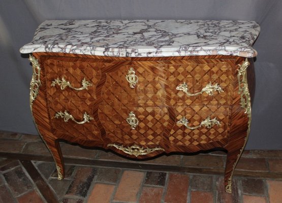 Vintage Louis XV Style Rosewood Inlaid Commode, 1940s-BCR-623874