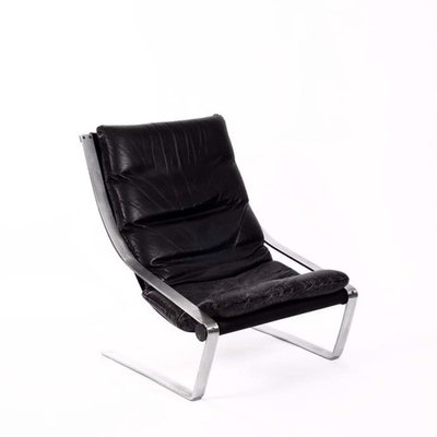 Vintage Lounge Chair in Leather, 1960s-JNW-1905106