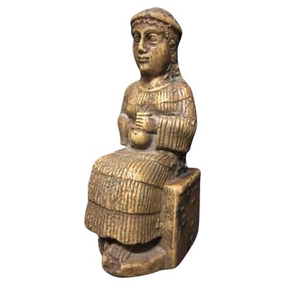 Vintage Louvre Museum Casting -Neo-Sumerian Laryballe Female Statue, 1930s-JZV-2028986