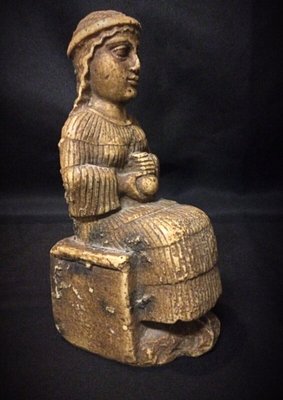 Vintage Louvre Museum Casting -Neo-Sumerian Laryballe Female Statue, 1930s-JZV-2028986