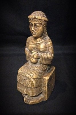 Vintage Louvre Museum Casting -Neo-Sumerian Laryballe Female Statue, 1930s-JZV-2028986