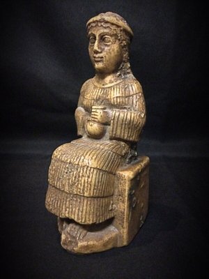 Vintage Louvre Museum Casting -Neo-Sumerian Laryballe Female Statue, 1930s-JZV-2028986