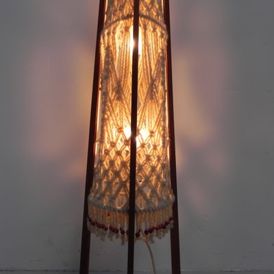 Vintage Macramé Freestanding Lamp-TL-1033574