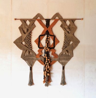 Vintage Macrame Wall Rug, Germany, 1970s-FW-1348272