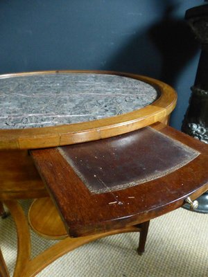 Vintage Mahogany Bouillotte Table-WSV-677393