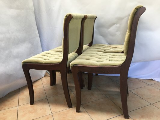 Vintage Mahogany Chesterfield Dining Chairs, Set of 4-WQQ-1030772