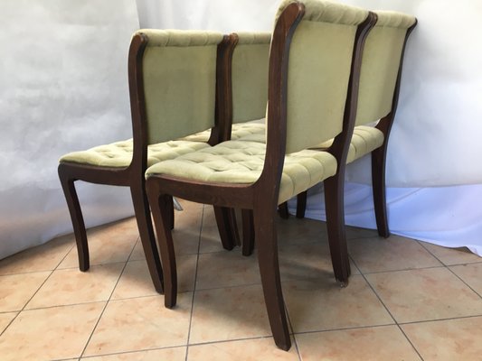 Vintage Mahogany Chesterfield Dining Chairs, Set of 4-WQQ-1030772