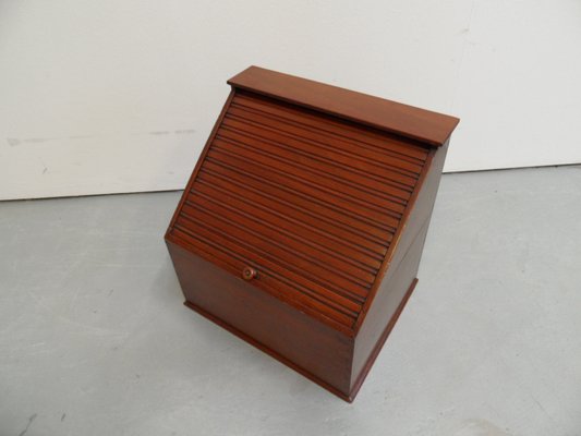 Vintage Mahogany Filing Cabinet With Roller Shutter-PNJ-1186557