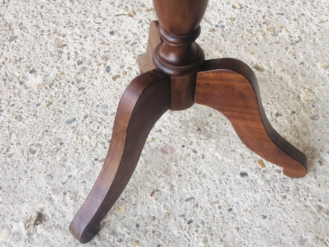 Vintage Mahogany Half-Moon Nightstand on Pedestal, 1950s