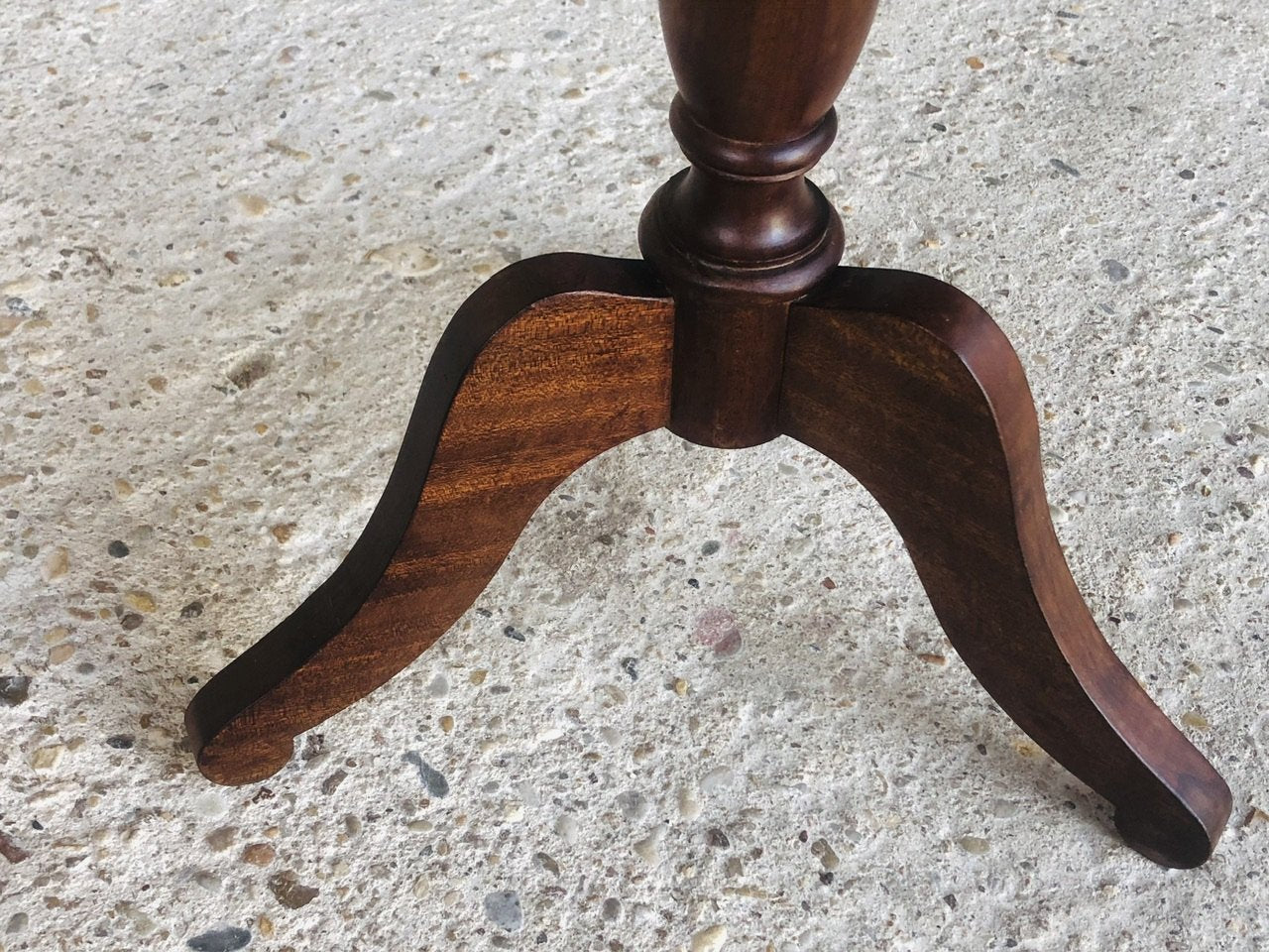 Vintage Mahogany Half-Moon Nightstand on Pedestal, 1950s