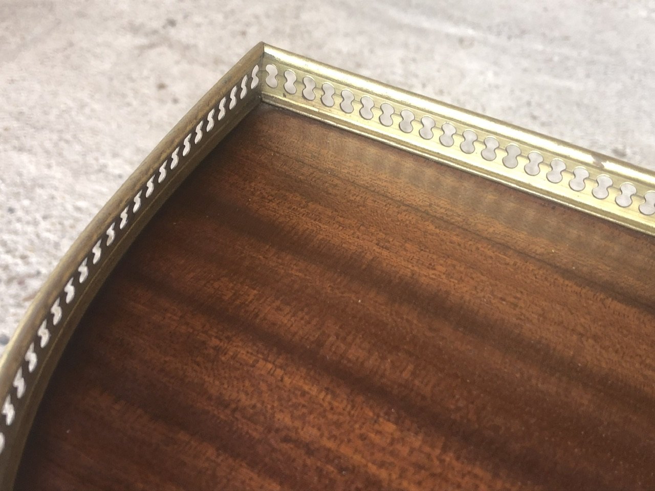 Vintage Mahogany Half-Moon Nightstand on Pedestal, 1950s