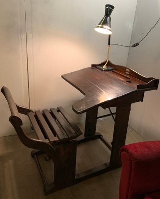 Vintage Mahogany School Desk-NUO-1348392