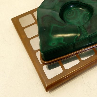 Vintage Malachite Ashtray in Copper and Metal, Set of 2-NYF-2024159