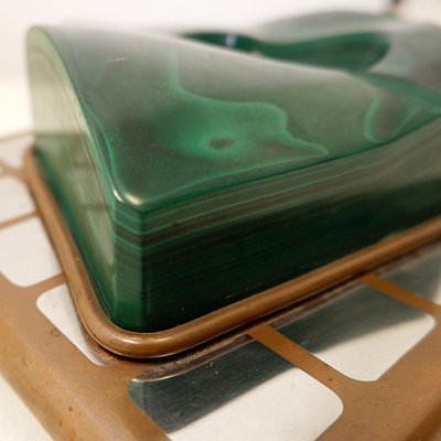 Vintage Malachite Ashtray in Copper and Metal, Set of 2-NYF-2024159