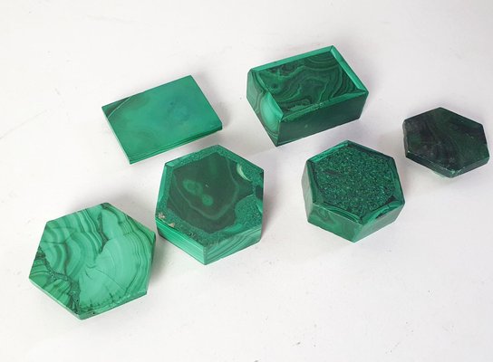 Vintage Malachite Miniature Boxes, Set of 2-FO-1314130