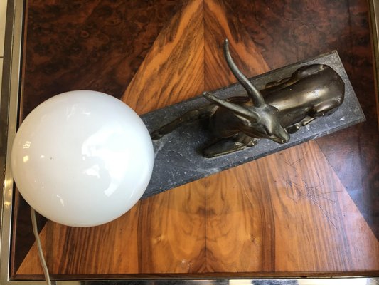 Vintage Marble Antelope Lamp, 1930s-TEP-1234521