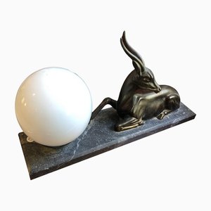 Vintage Marble Antelope Lamp, 1930s-TEP-1234521