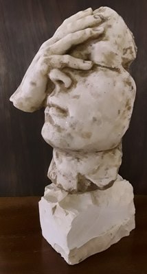 Vintage Marble Sculpture on Limestone Base, 1970s-HOI-996683