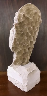 Vintage Marble Sculpture on Limestone Base, 1970s-HOI-996683