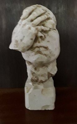 Vintage Marble Sculpture on Limestone Base, 1970s-HOI-996683