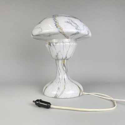 Vintage Marbled Glass Mushroom Table Lamp, 1930s-TZ-1310012