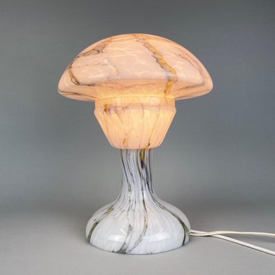 Vintage Marbled Glass Mushroom Table Lamp, 1930s-TZ-1310012