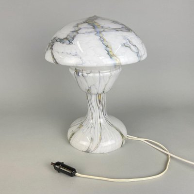 Vintage Marbled Glass Mushroom Table Lamp, 1930s-TZ-1310012