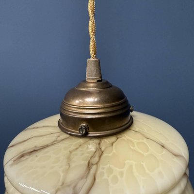 Vintage Marbled Yellow Glass Hanging Lamp-NPL-2028666